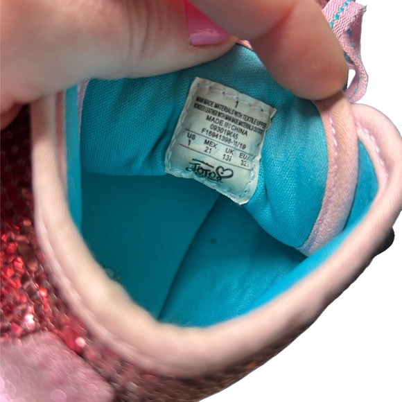 Jojo Siwa Sparkly Pink and Blue Kids high top Sneakers - Picture 4 of 6